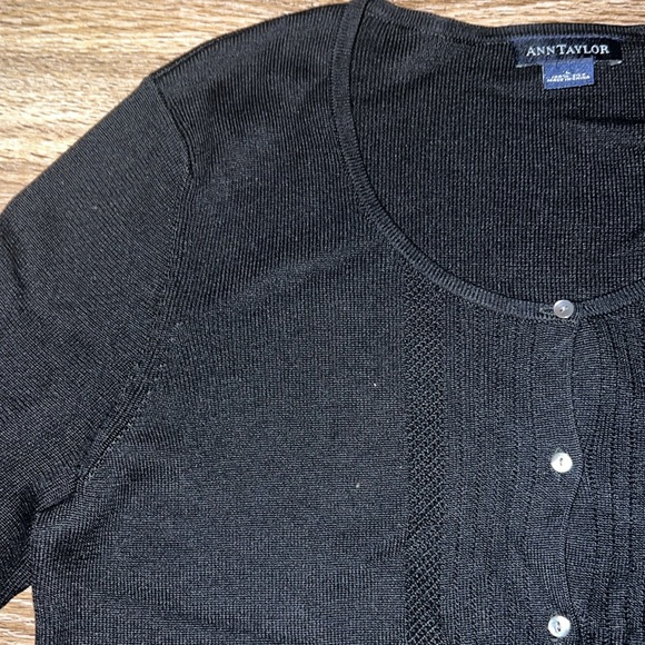 Ann Taylor Black Button Up Cardigan - Picture 3 of 3
